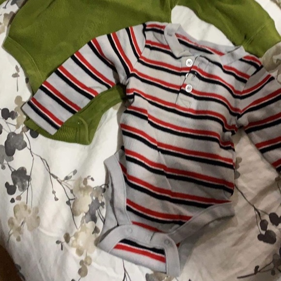 2 Old Navy Baby Henley Bodysuit Tees - Picture 2 of 5